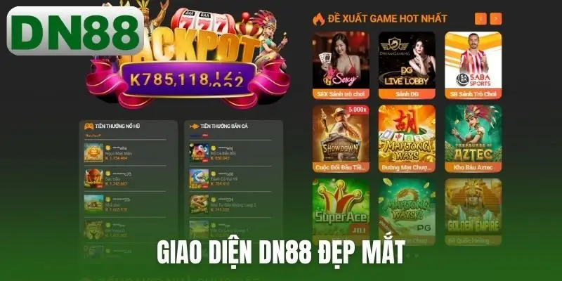 Giao diện DN88 đẹp mắt